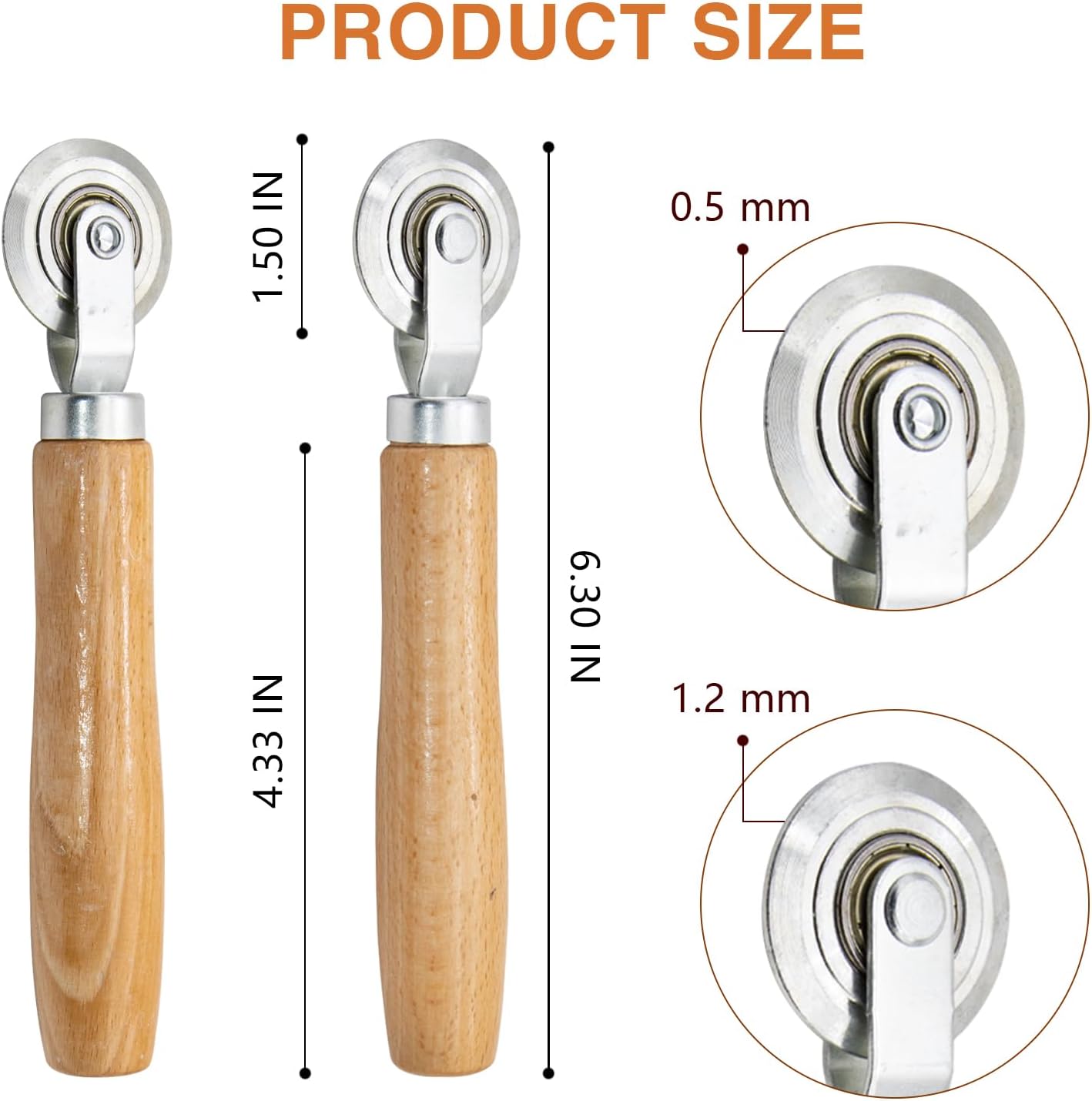 2Pcs Box Scoring Tool with Wooden Handle, 0.5mm and 1.2mm Box Resizer Cardboard Boxes Scoring Tool Thin Cardboard Scoring Tool All Kinds of Cardboard and Metal Sheets