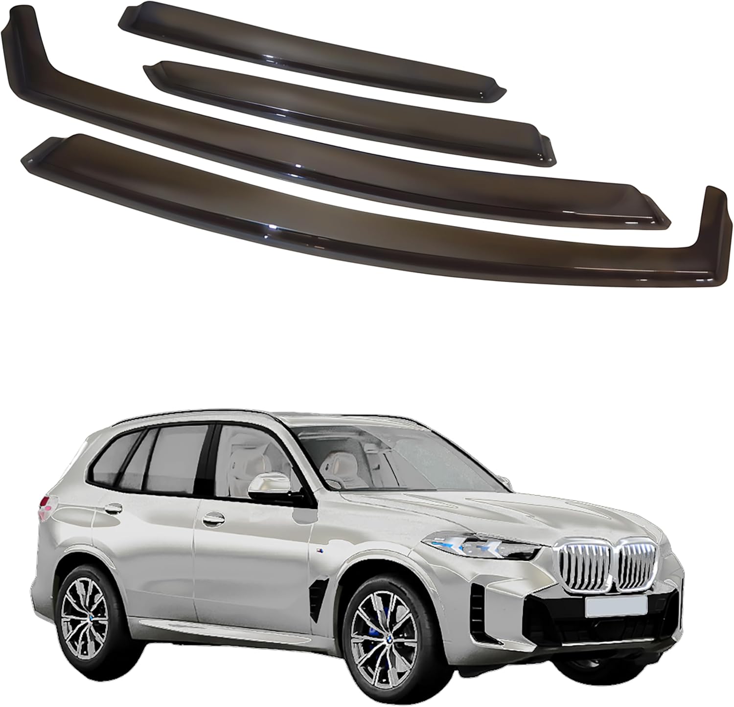 in-Channel Car Window Rain Guard for BMW X5 G05 (2022+) 4pc, Transparent Car Wind Deflectors, Made in Taiwan High Precision No Water Leakage Visors