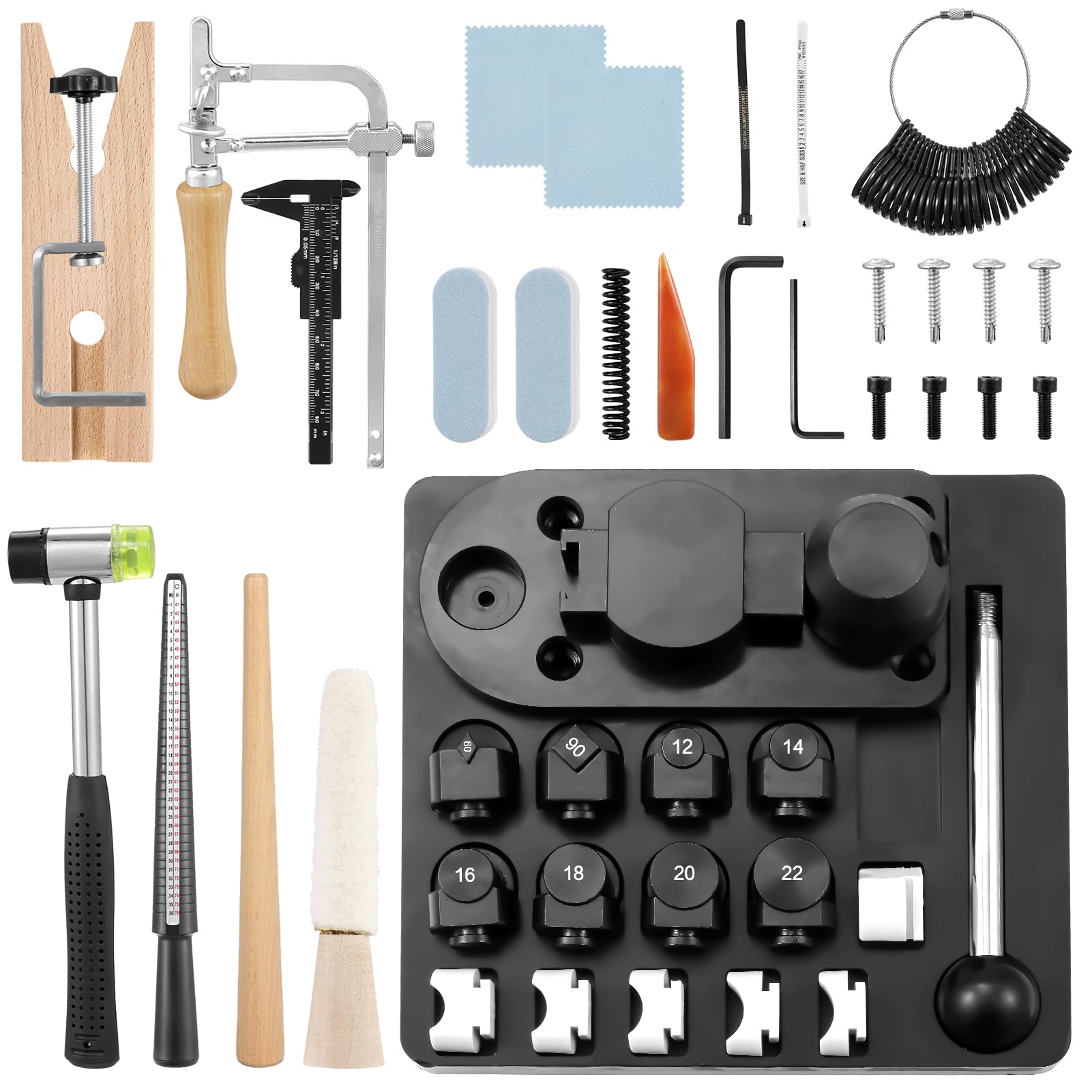 Kit complet d'outils de pliage d'anneaux, cuillère et outil de cintrage d'anneaux, machine à fabriquer des bagues pour les débutants et les professionnels, idéal pour les vacances comme Noël, la