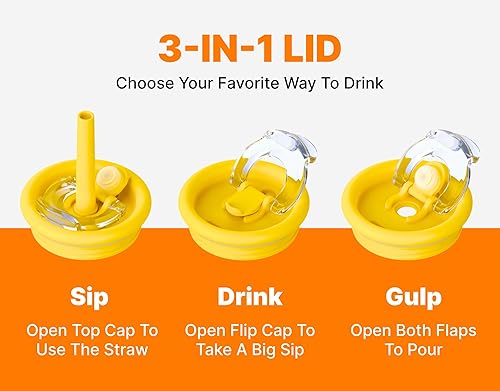 Miniatura 6 de VINUR - Vaso térmico con asa de 17 oz de acero inoxidable de doble pared con aislamiento al vacío, vaso de viaje para agua con tapa y pajita (Verde