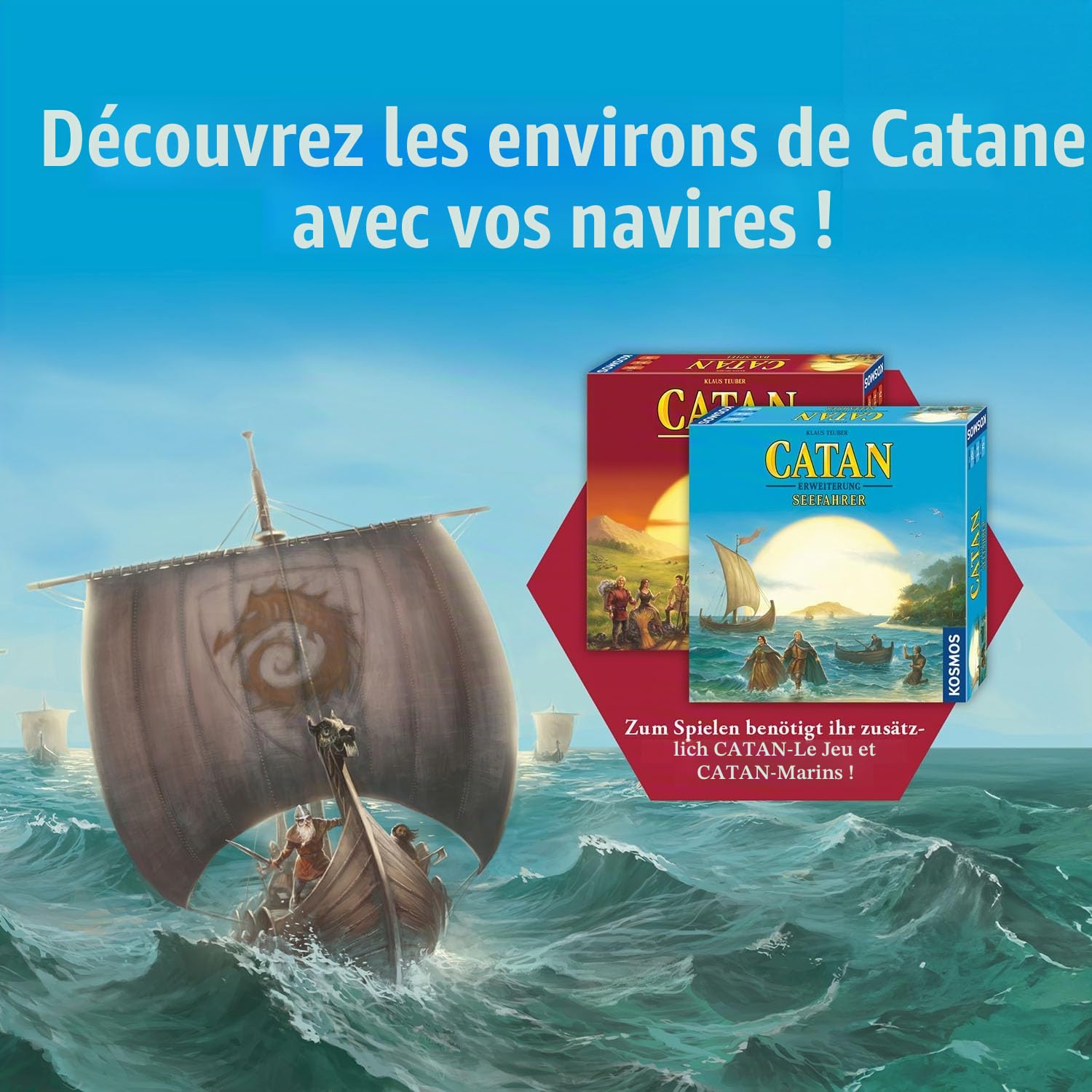 Kosmos 682972 Catan – Scénarios pour navigateurs – La légende des Pirates – Extension d'extension pour navigateurs de 3 à 4 Personnes à partir de 10 Ans, colons de Catane