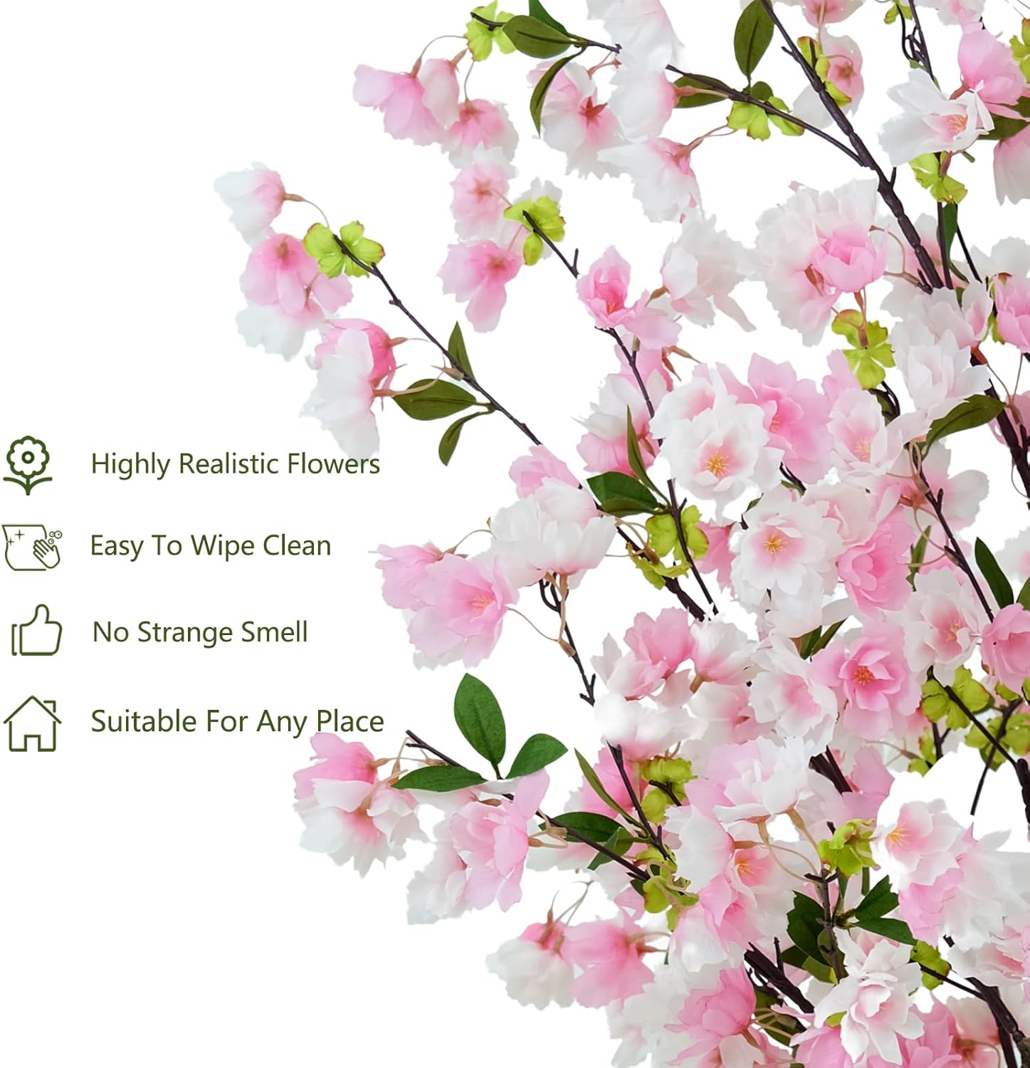 6FT Artificial Cherry Blossom Tree in Pot – Realistic Silk Faux Tree for Home, Party & Wedding Décor - Image 6