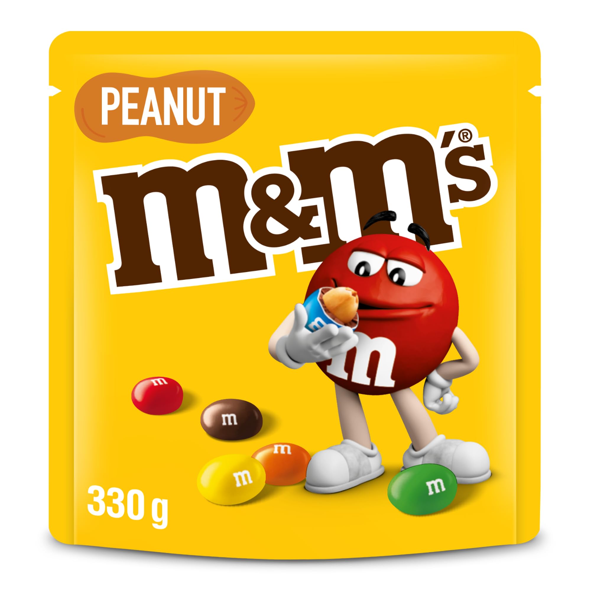 M&M's Cacahuete Snack en Bolitas de Colores de Chocolate con Leche y Cacahuete, Ideal como regalo o para compartir en familia (330g)