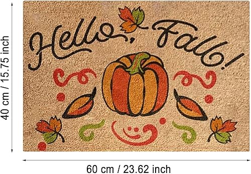 Miniatura 3 de Tapete de bienvenida con diseño de calabaza de otoño, para exteriores, para puerta delantera, hojas de arce, antideslizante, para casa de campo,