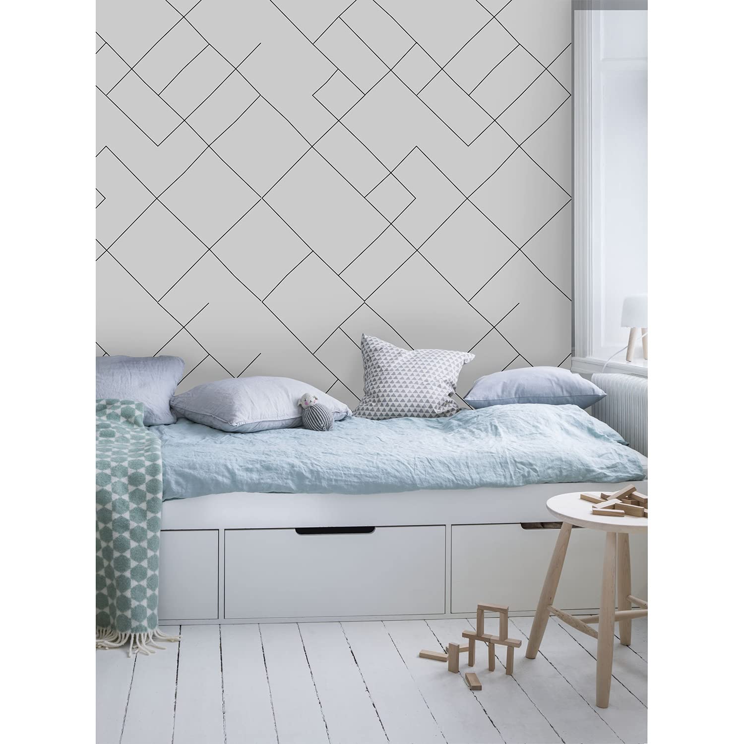 Papel pintado decorativo de líneas delgadas para transformar la pared del salón u oficina