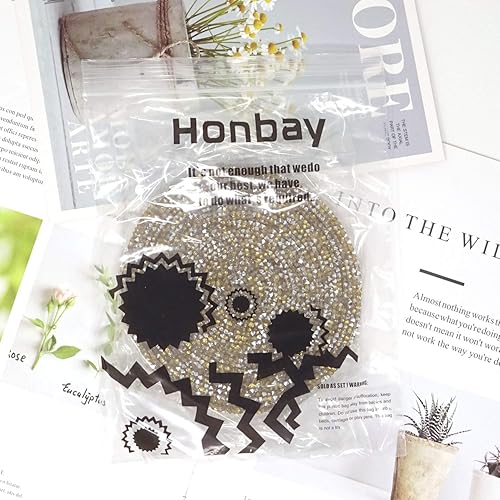 Miniatura 6 de Honbay Cinta decorativa de diamantes de imitación brillantes de 0.4 pulgadas x 5 yardas, plancha, pegamento o cosa (amarillo blanco)