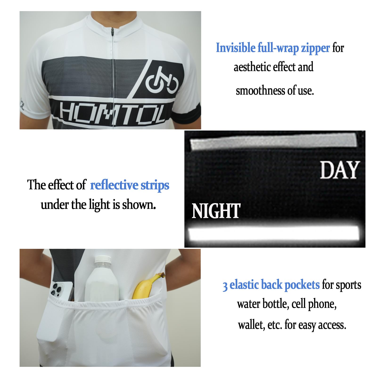 HOMTOL Abbigliamento Ciclismo Set Manica Corta Tuta Ciclismo Uomo Completo Ciclismo Estivo Per Bici Da MTB Con Pantaloncini Imbottiti in Gel Traspirante e Ad Asciugatura Rapida