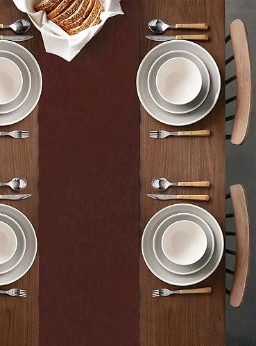 Miniatura 3 de Fingercraft Camino de mesa de lino de algodón con decoración clásica de mesa de encaje blanco para otoño, Acción de Gracias, Navidad, vacaciones,