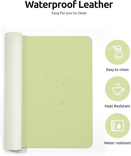 Miniatura 469 de YSAGi Protector de escritorio de cuero, tapete de oficina, alfombrilla grande para mouse, antideslizante, de piel sintética, almohadilla