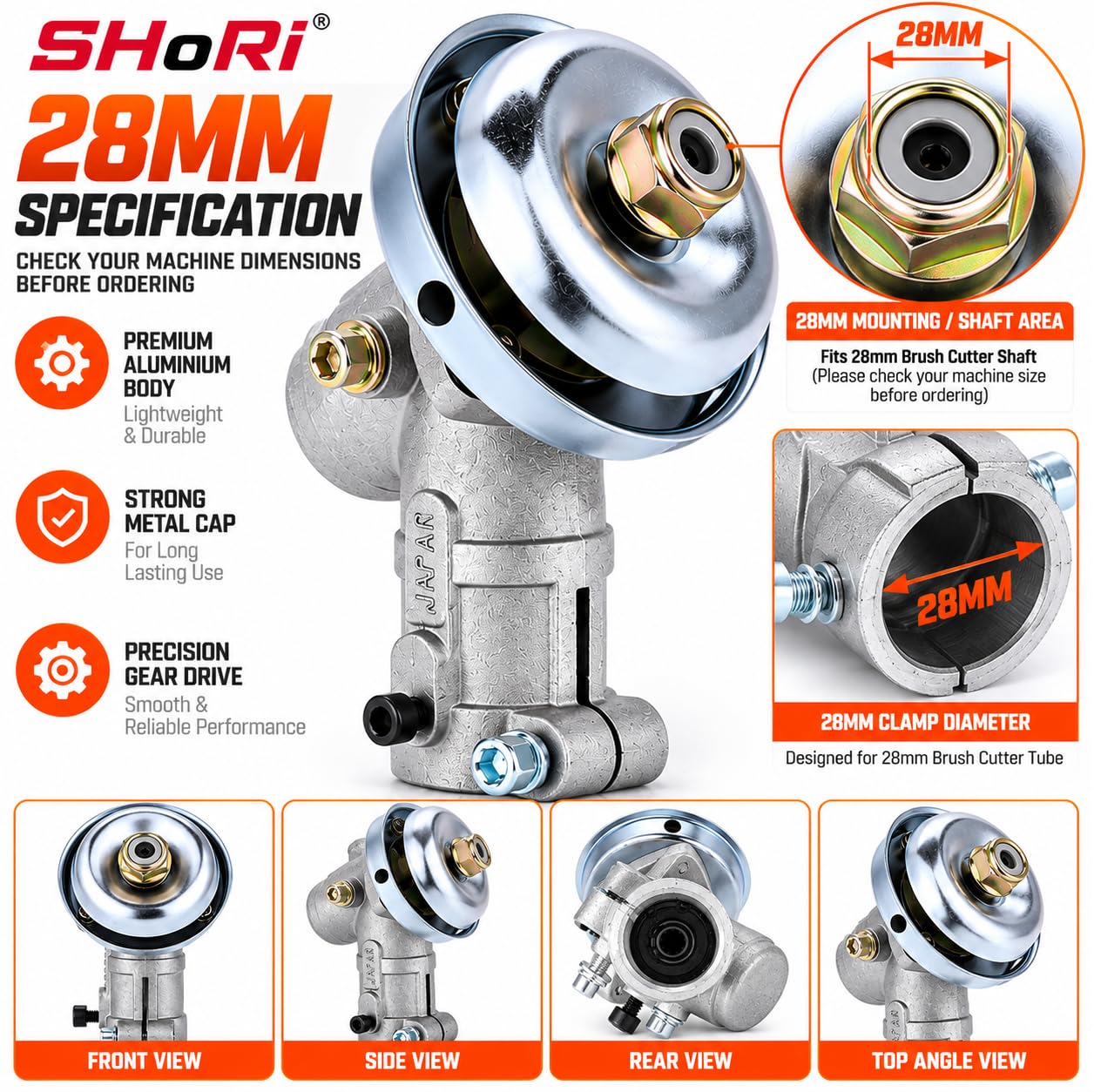 SHoRI Brush Cutter Gear Head - 28mm -5 SHoRI Brush Cutter Gear Head - 28mm -5