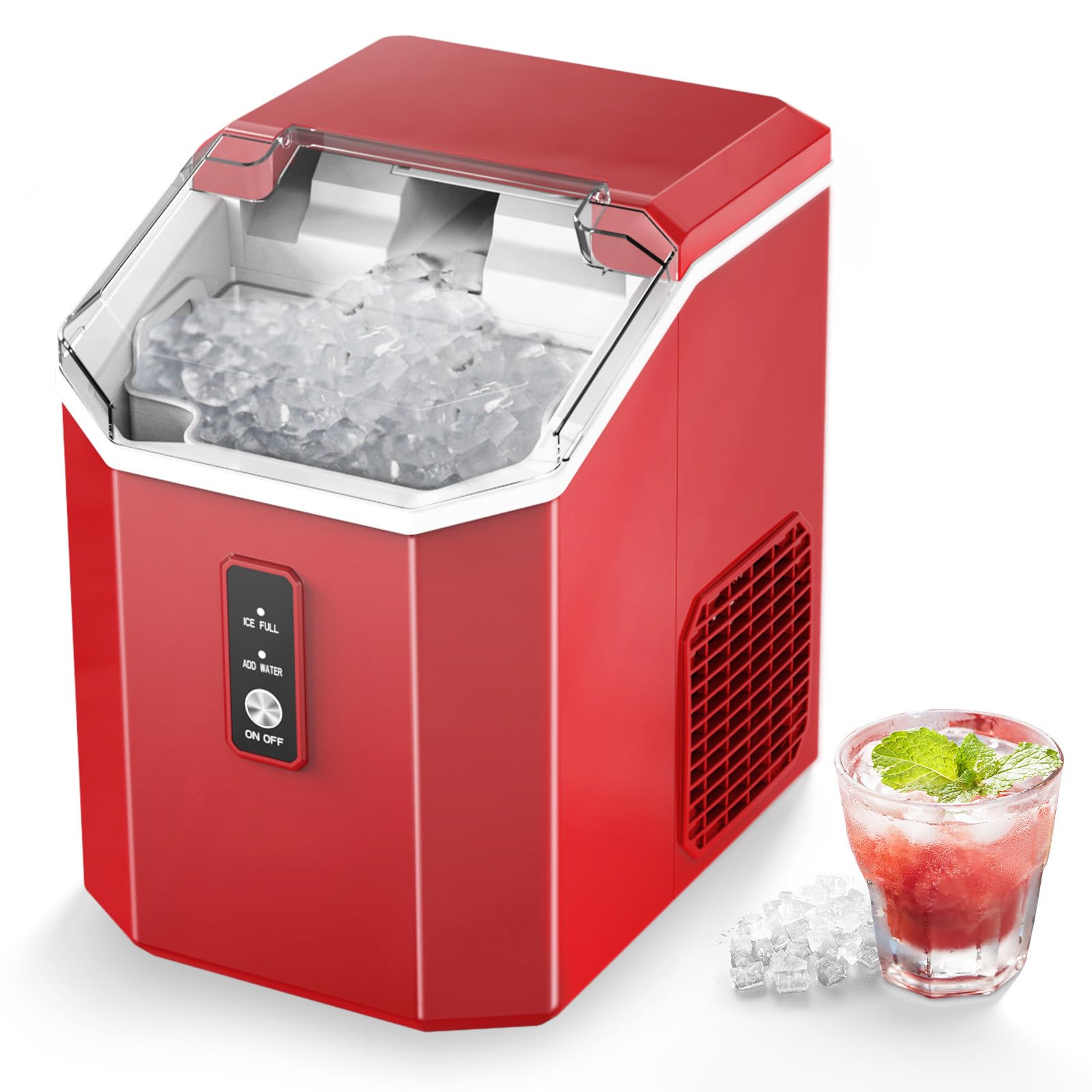 Nugget Ice Maker Countertop, Crushed Chewable Ice Maker, Self Cleaning