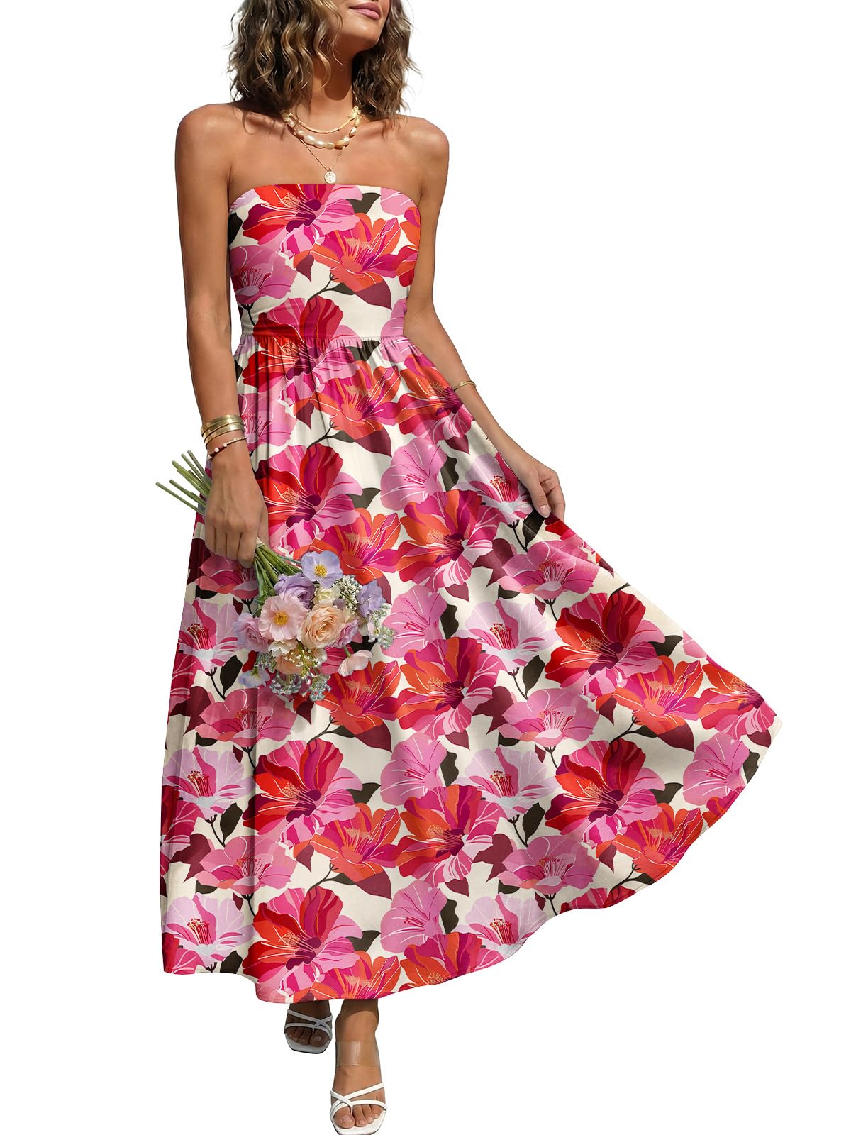 38% Off LILLUSORY Women's Floral Maxi Sundress