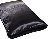 Vista 4 de DuShow Juego de funda de edredón de seda para niños con doble funda de edredón suave y sedosa con cierre de cremallera (doble y negro)