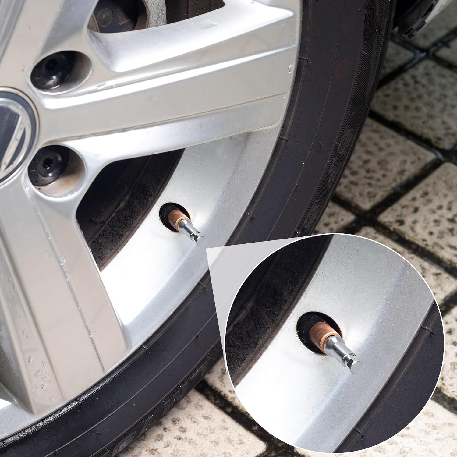 15 Sets Valve Stem Caps, Car Truck Chrome Plated Tire Valve Cover Leakproof Wheel Valve Covers Universal Vehicle Accessories Compatable TR414AC