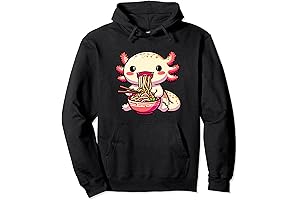 Kawaii Anime Axolotl Eating Ramen Noodles Hoodie for Kids