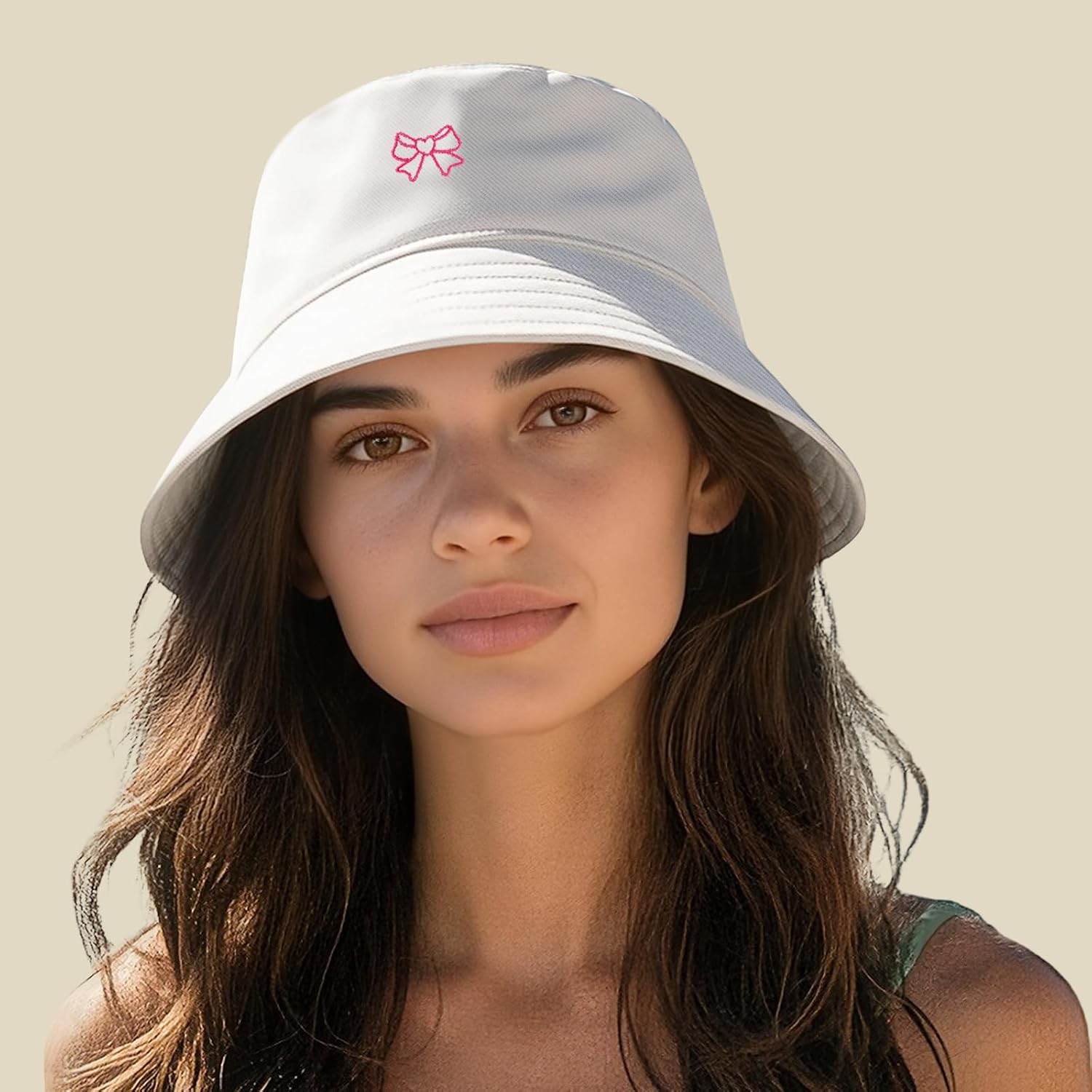 Fashion Embroidered Bucket Hat Cotton Summer Beach Sun Hat for Women Men Teen - Image 2
