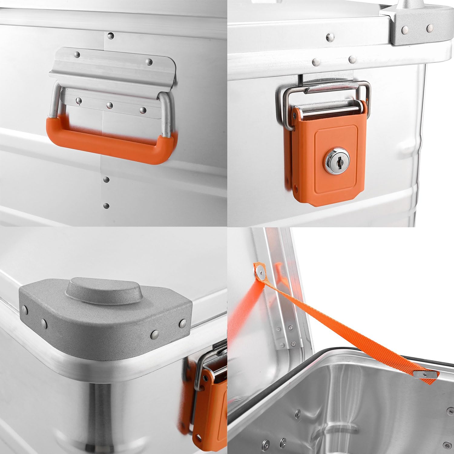 Alubox Alukiste abschließbar E141-17 - Premium Aluminium Lagerbox 67 Liter - Deckel mit Aluminium Druckguss Stapelecken und Gummidichtung - inklusive Schlösser - Bodenmaß E141 - Innenhöhe 17 cm