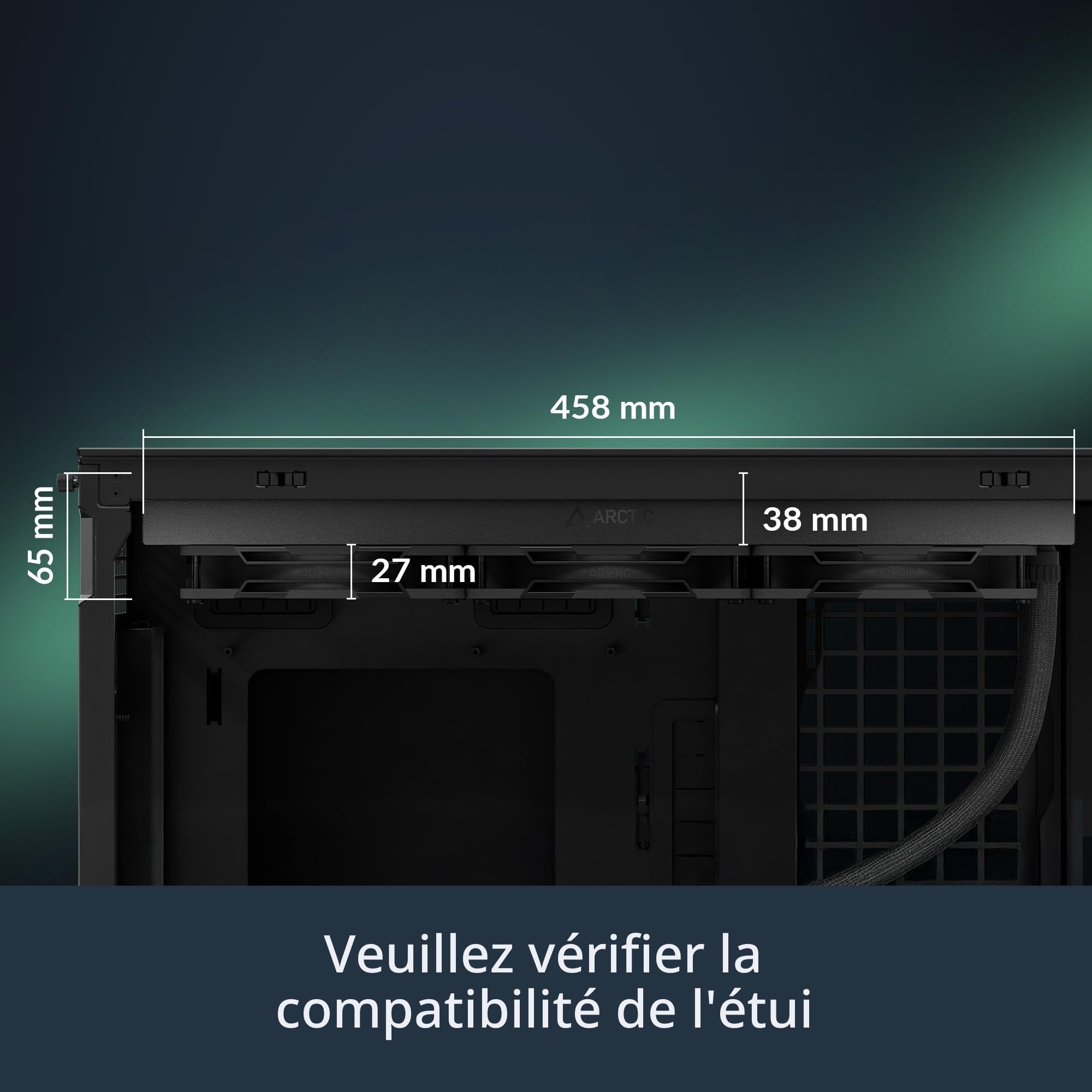 ARCTIC Liquid Freezer III Pro 420 - Refroidisseur de CPU AIO, 3 x 140 mm refroidissement par eau, radiateur 38 mm, pompe PWM, ventilateur VRM, AMD AM5/AM4, Intel LGA1851/1700 Cadre de contact - Noir