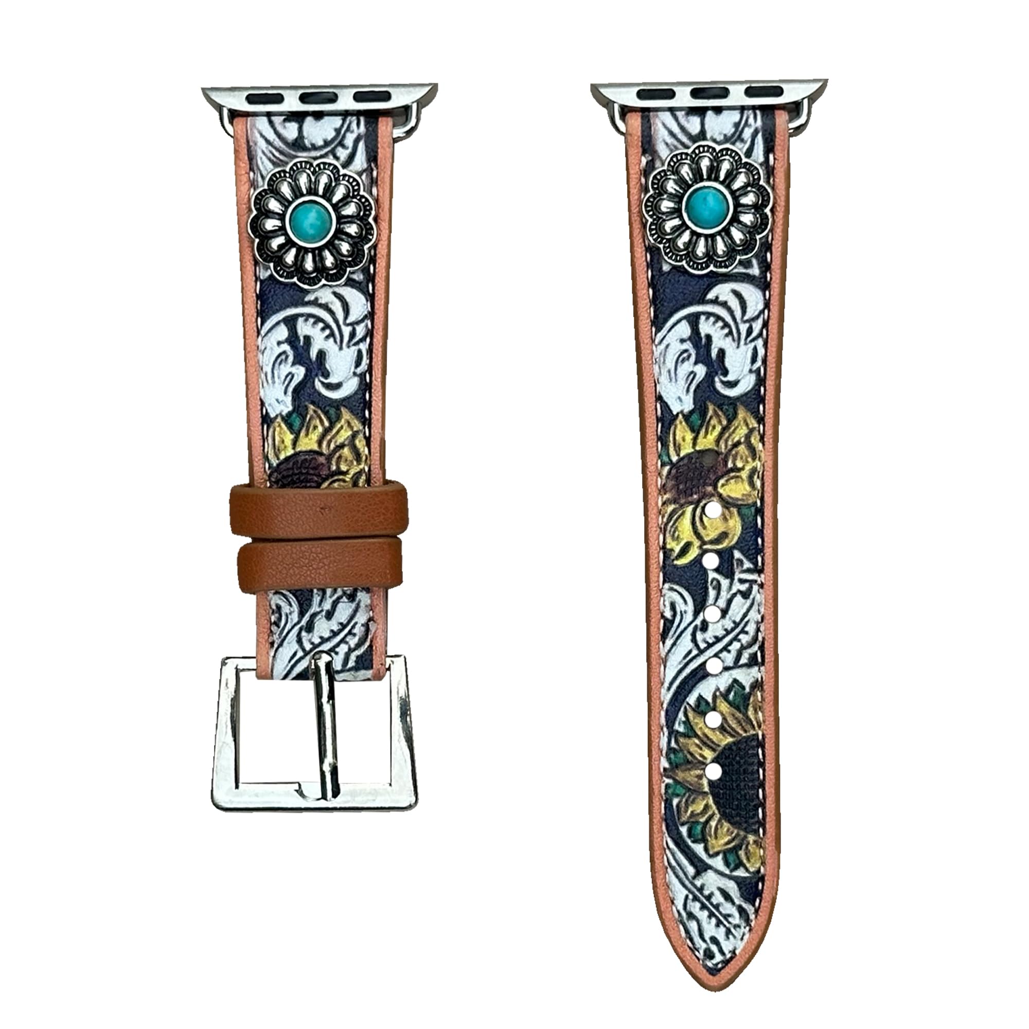 Western Watchband for Apple Watch Size 38mm, 40mm, 41mm, 42mm, 44mm, 45mm and Series 8,7,6,5,4 and SE