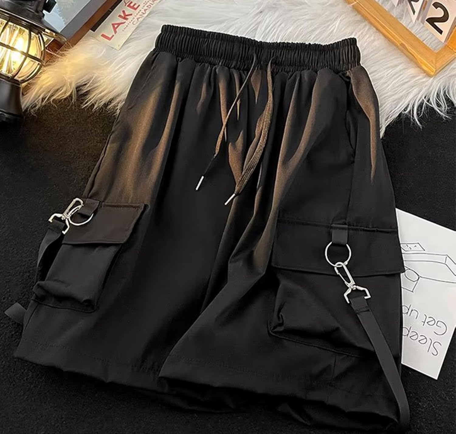 Goth Emo Alt Asymmetrical Skirt Shorts for Women Trendy Summer y2k Black Skorts - Image 3