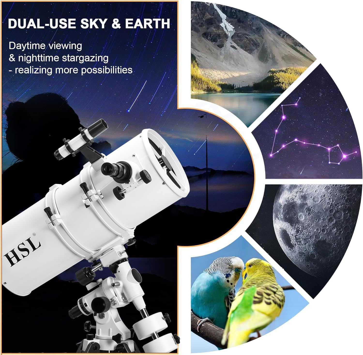Amazon.com : HSL 203EQ Astronomical Reflector Telescope for Adults