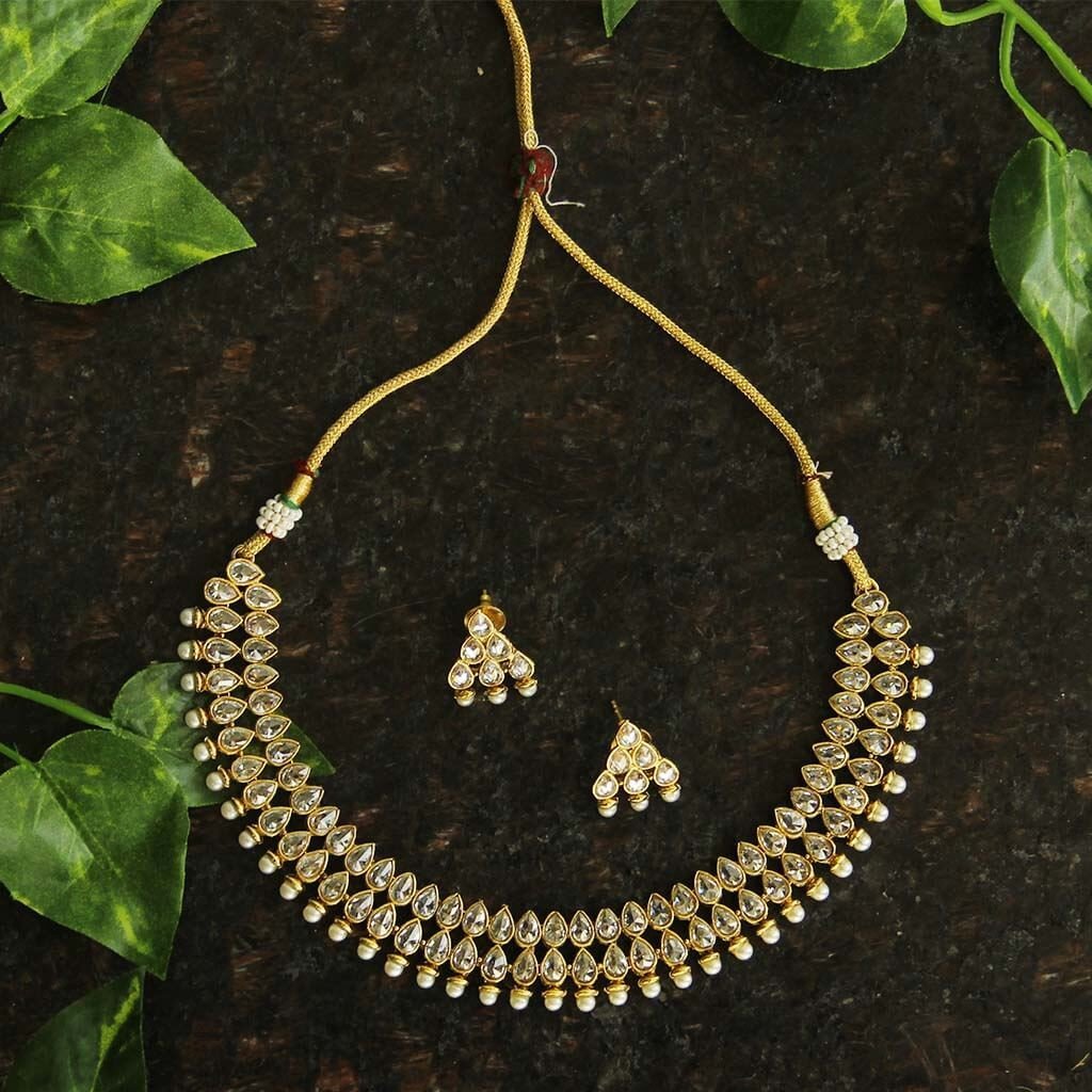 Traditional Brass Plated Necklace Set