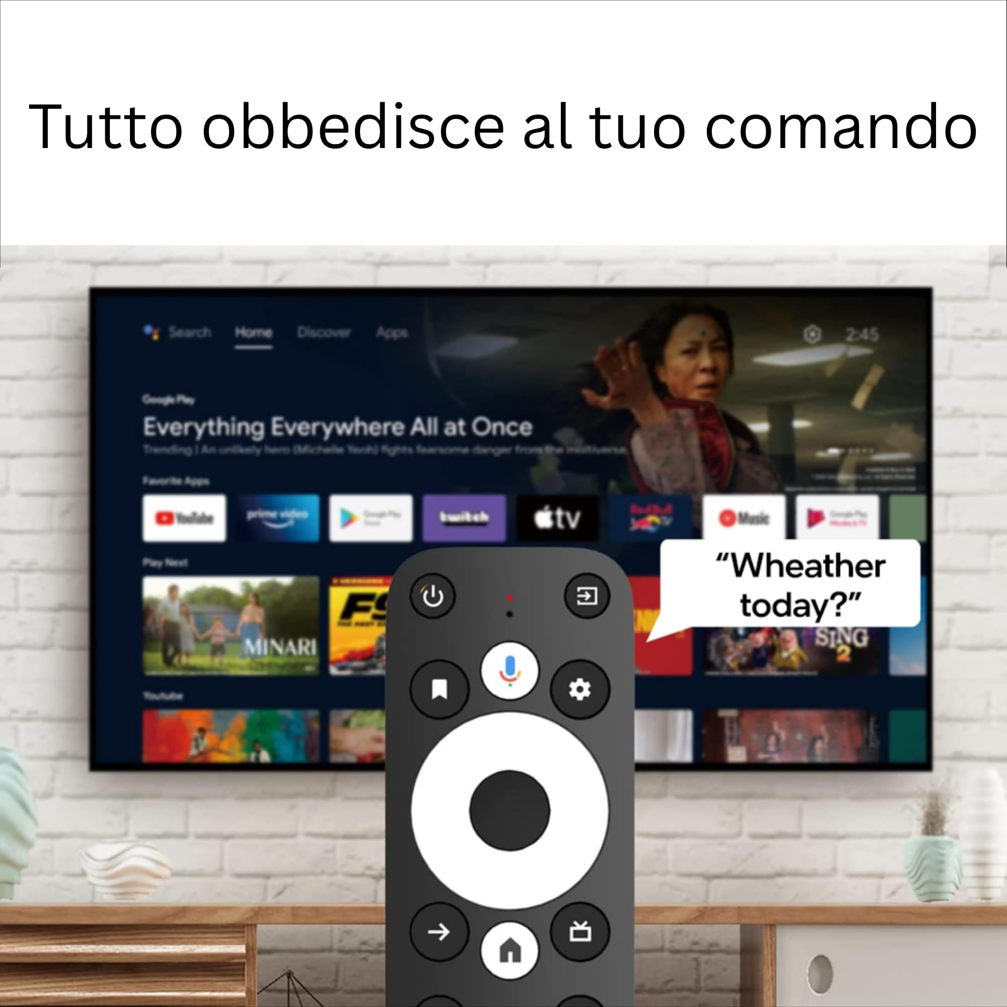 GD1 Chiavetta Smart TV 4K UHD | Android TV 14 | Wi-Fi Dual Band | Assistente Google | Supporta Netflix, Prime Video, DAZN, Disney+