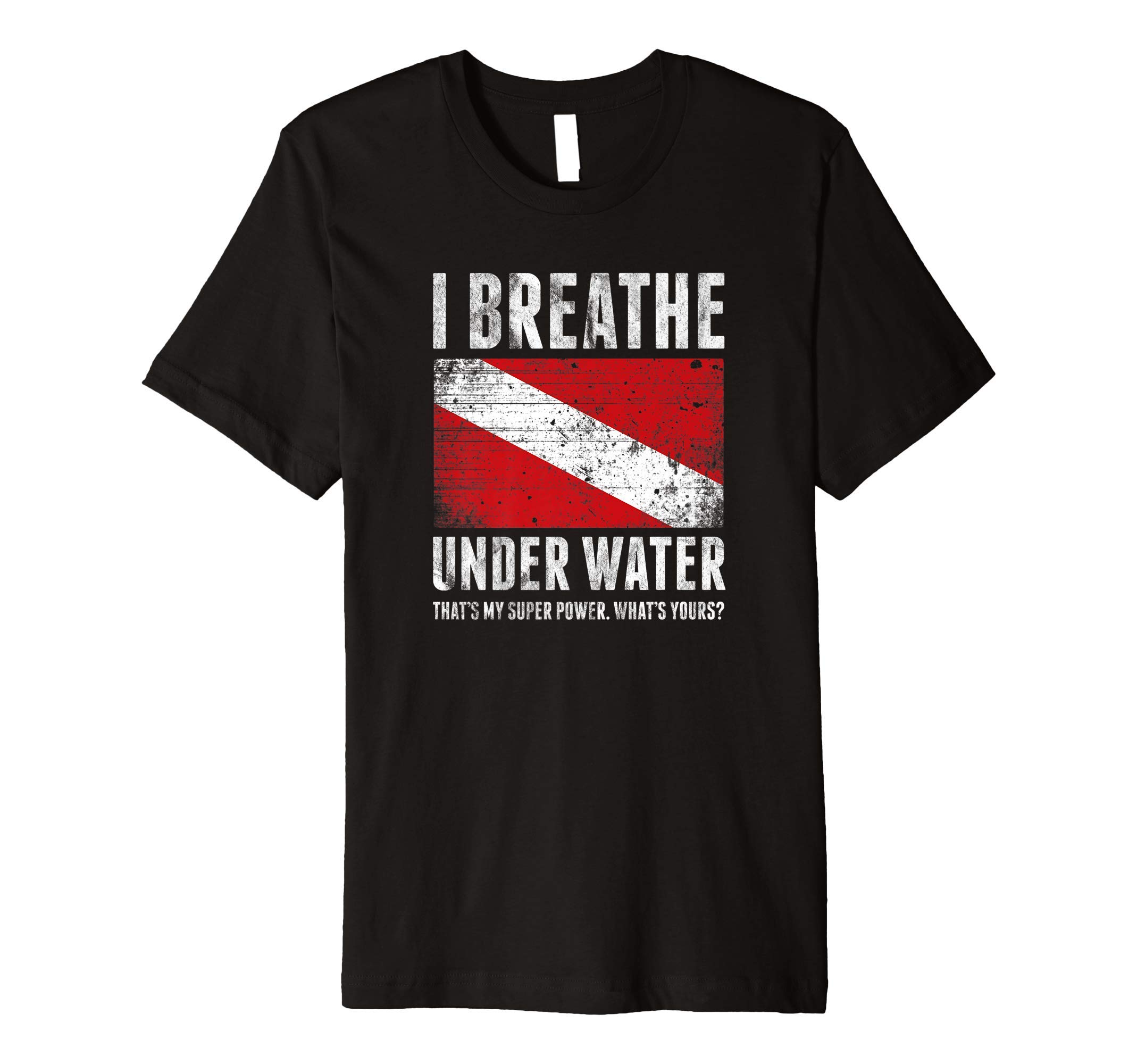 Chambie TeesScuba Diver Flag Funny Super Power Vintage Style T-Shirt