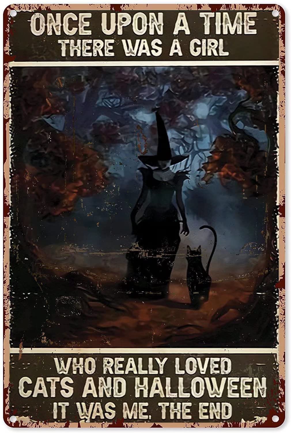 Halloween Witch Metal Signs, Fun Poster For Bar Kitchen Cafe Farmhouse Wall Decor 12x16 inch