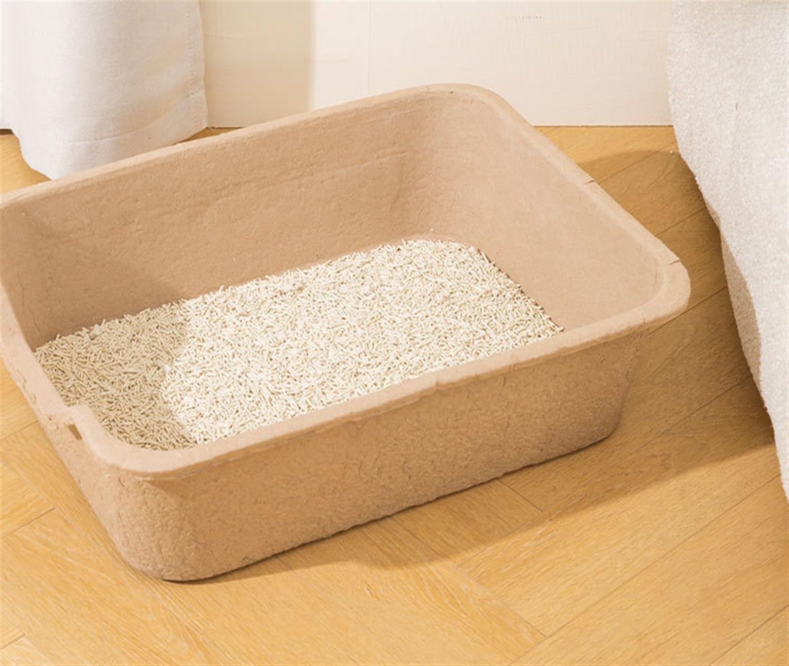 Toilette per Gatti, Lettiera per Gatti USA E Getta Lettiera per Gatti Aperta Padella Semi Chiusa Lettiera per Gattini con Lato Alto E Profondo Gatto Toilette(5pcs)