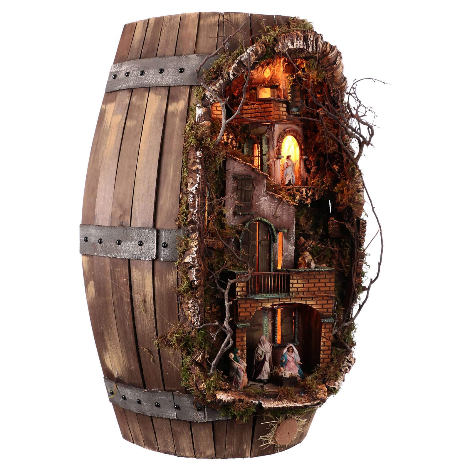 Holyart Belén napolitano: Barril con Fuente Pesebre napolitano 8 cm 80x50x30 cm, Vacío