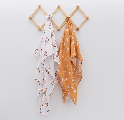 Miniatura 4 de Mantas orgánicas de muselina para bebé para niño o niña, paquete de 2 unidades, muselina suave, XL y transpirable, 47 x 47 pulgadas