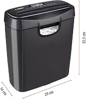 Distrugător de documente Alpina - Tocător de hârtie pentru casă și birou - Distruge și carduri bancare - 6 coli A4 simultan - Coș de 10L - 190W - Tăiere tip fâșii - Negru 2