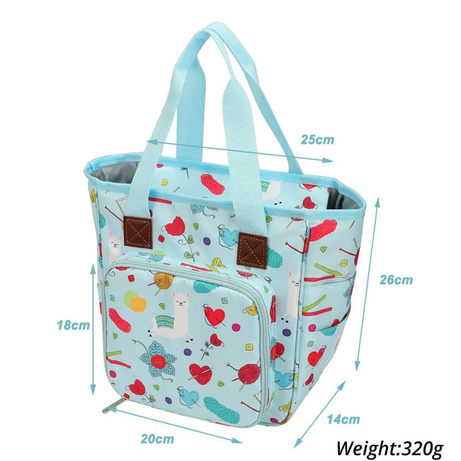 projekttasche für strickzeug Empty Knitting Storage Bag Crochet for Hook Sewing Tools Needles and DIY Needle Arts Craft Yarn für Wolle und Strickzubehör(Color 1)