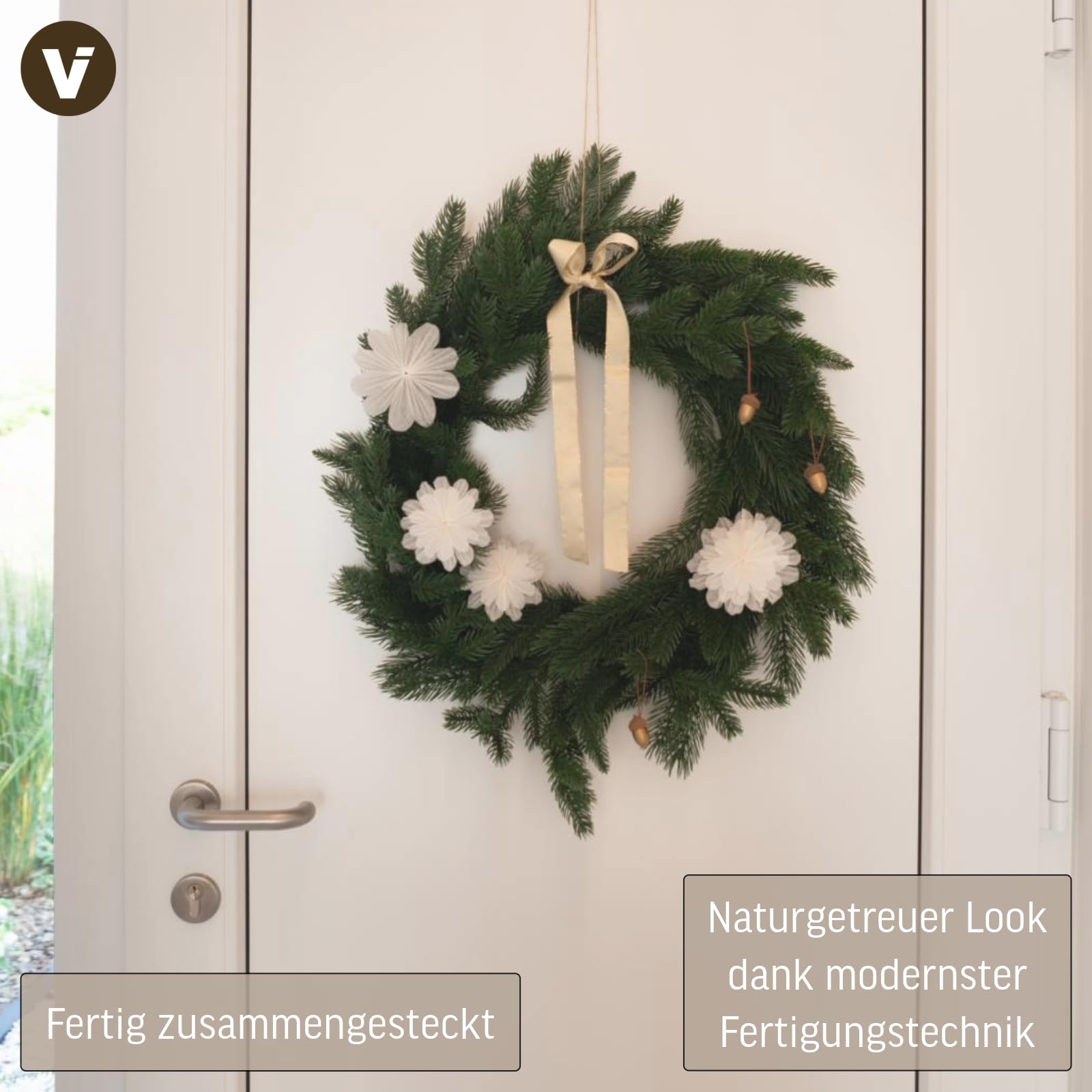 VIVANNO Weihnachtskranz BORDINO - Kunstkranz 60x11 cm Tannenkranz Grün
