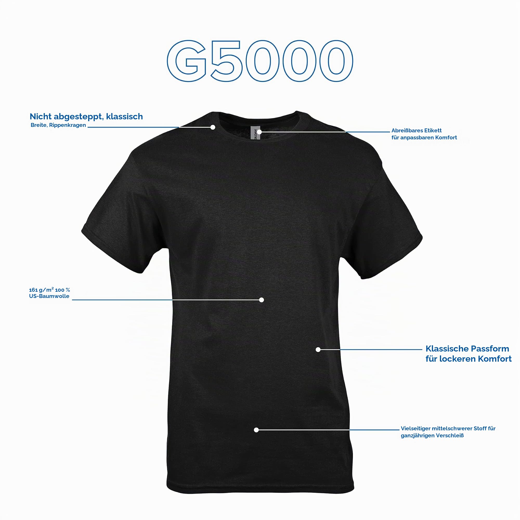 Gildan T-Shirt für Unisex-Erwachsene, schwere Baumwolle, Stil G5000, Multipack
