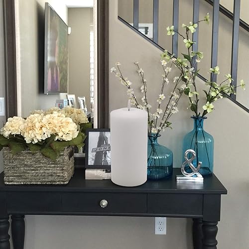 Miniatura 4 de DRomance Vela blanca grande sin llama, funciona con pilas con temporizador de 6 horas, vela LED parpadeante de cera real, para interiores, bodas,