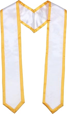 Newrara Deluxe Unisex Adult Plain Graduation Honor Stole Sash Classic End with Trim 72" Long