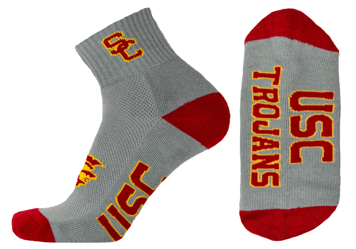 Unisex Adult Usc Trojans Black Quarter Socks