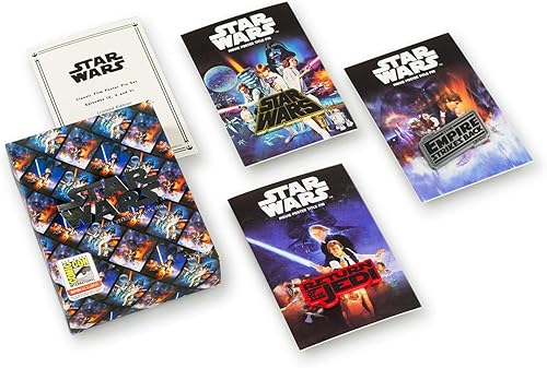 Star Wars Episodios 4-6 Pósteres de película Esmalte Collector Pin 3-Pack, Esmalte, Sin gemas.