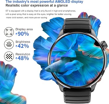 Smart Watch for Men Smartwatch - 1.43-Inch Round Touch Screen,Full-Featured Fitness Tracker, Waterproof, Health Monitoring, Multiple Sports Modes, Compatible Android and iOS