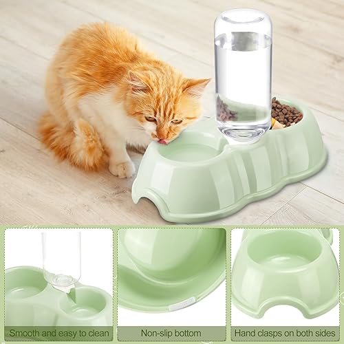 Miniatura 38 de Kit de iniciación de 7 piezas para gatos pequeños, caja de arena para gatos con alfombrilla de arena para patas de pala, cuencos dobles automáticos
