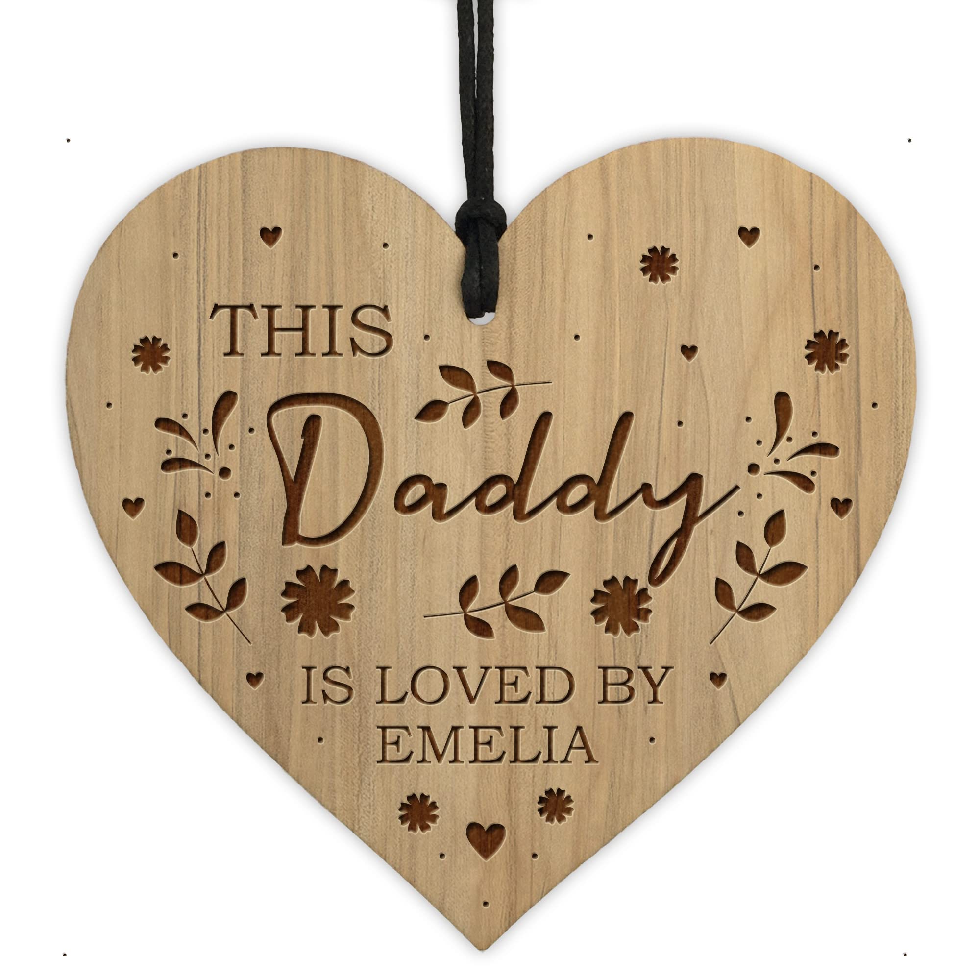 Red Ocean Daddy Gifts For Birthday Christmas Personalised Engraved Heart Gift For Daddy Him Daughter Son Gift