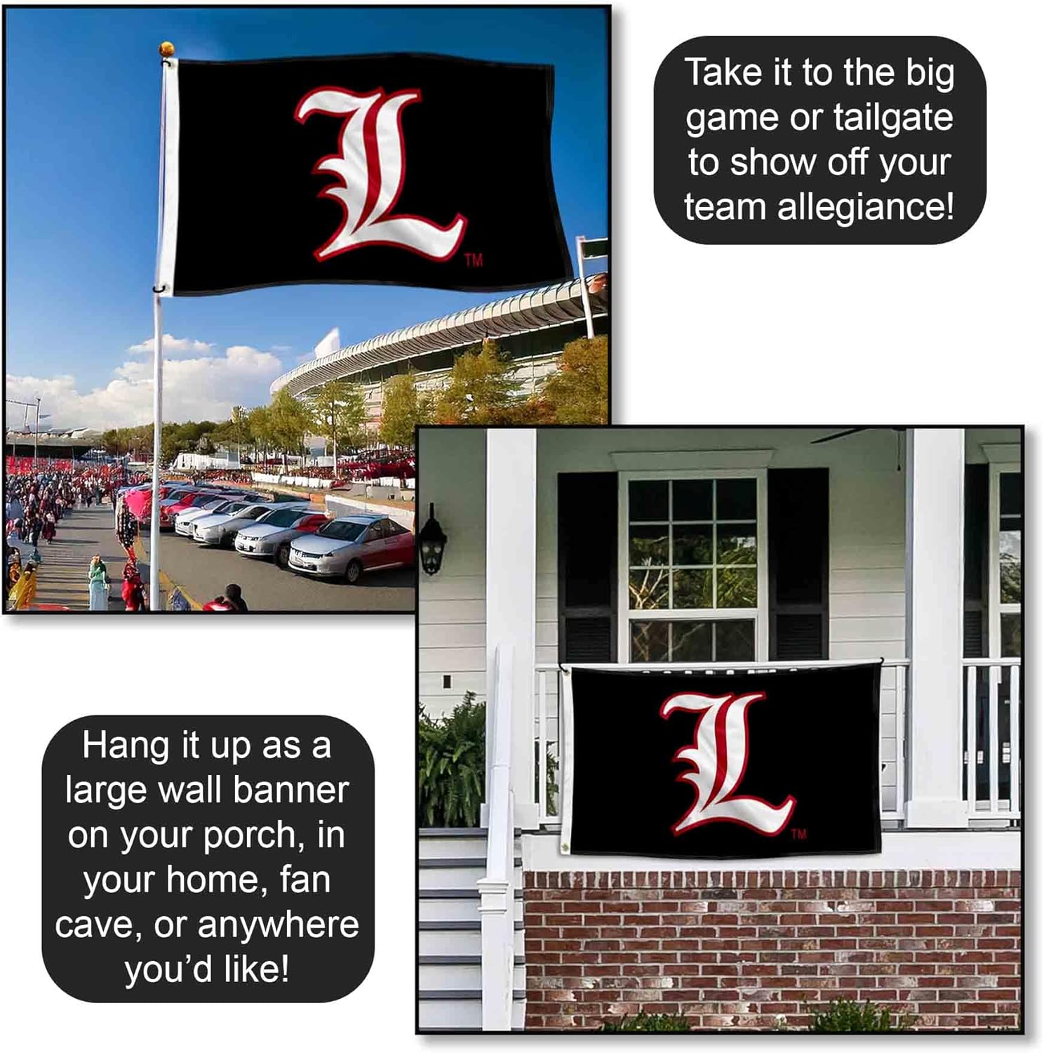 Louisville Cardinals L Logo Flag