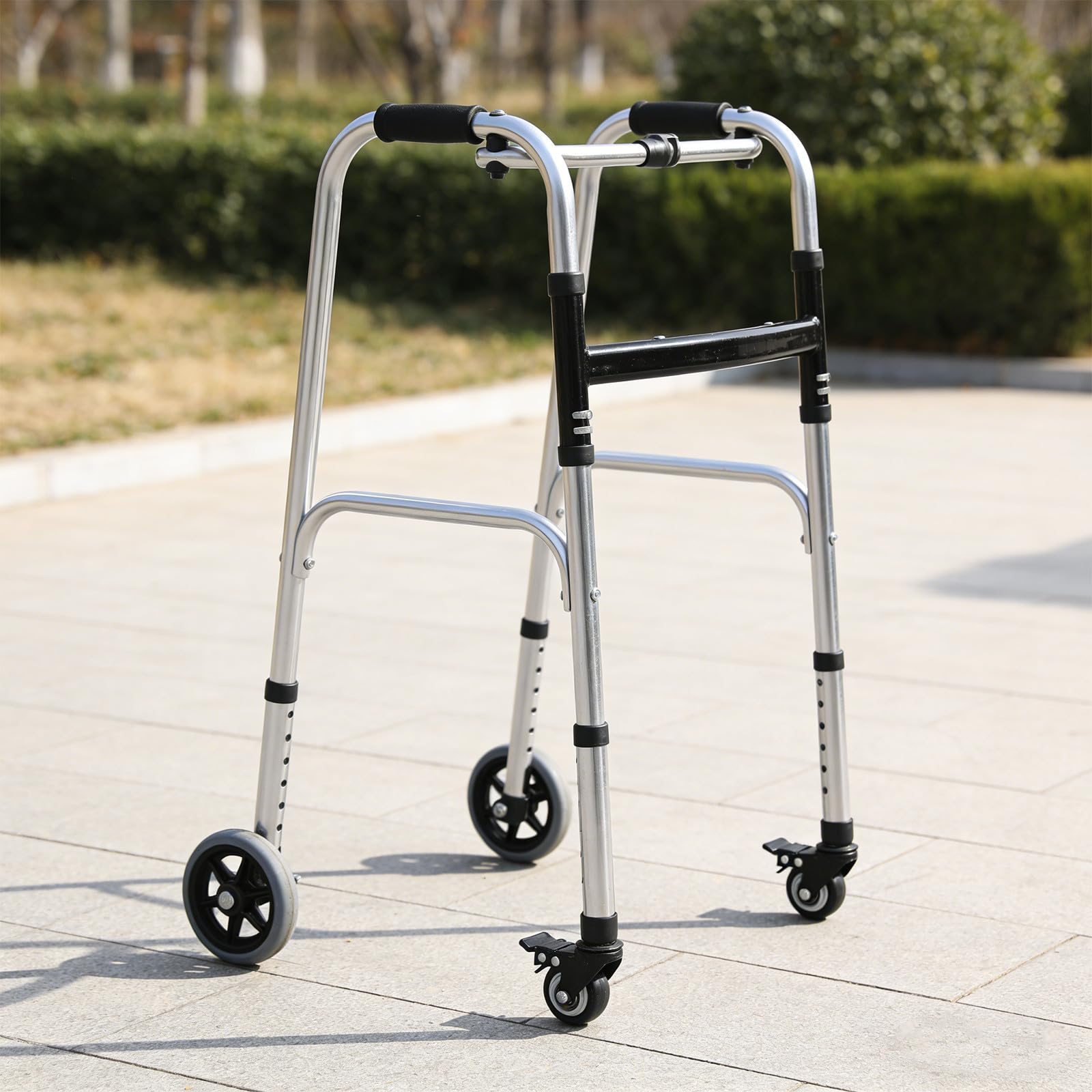 Healvian 2 Piezas Ruedas de Repuesto para Andadores para Personas Mayores Acero Inoxidable, Fácil Instalación, Ideales para Uso en Interiores Hogar