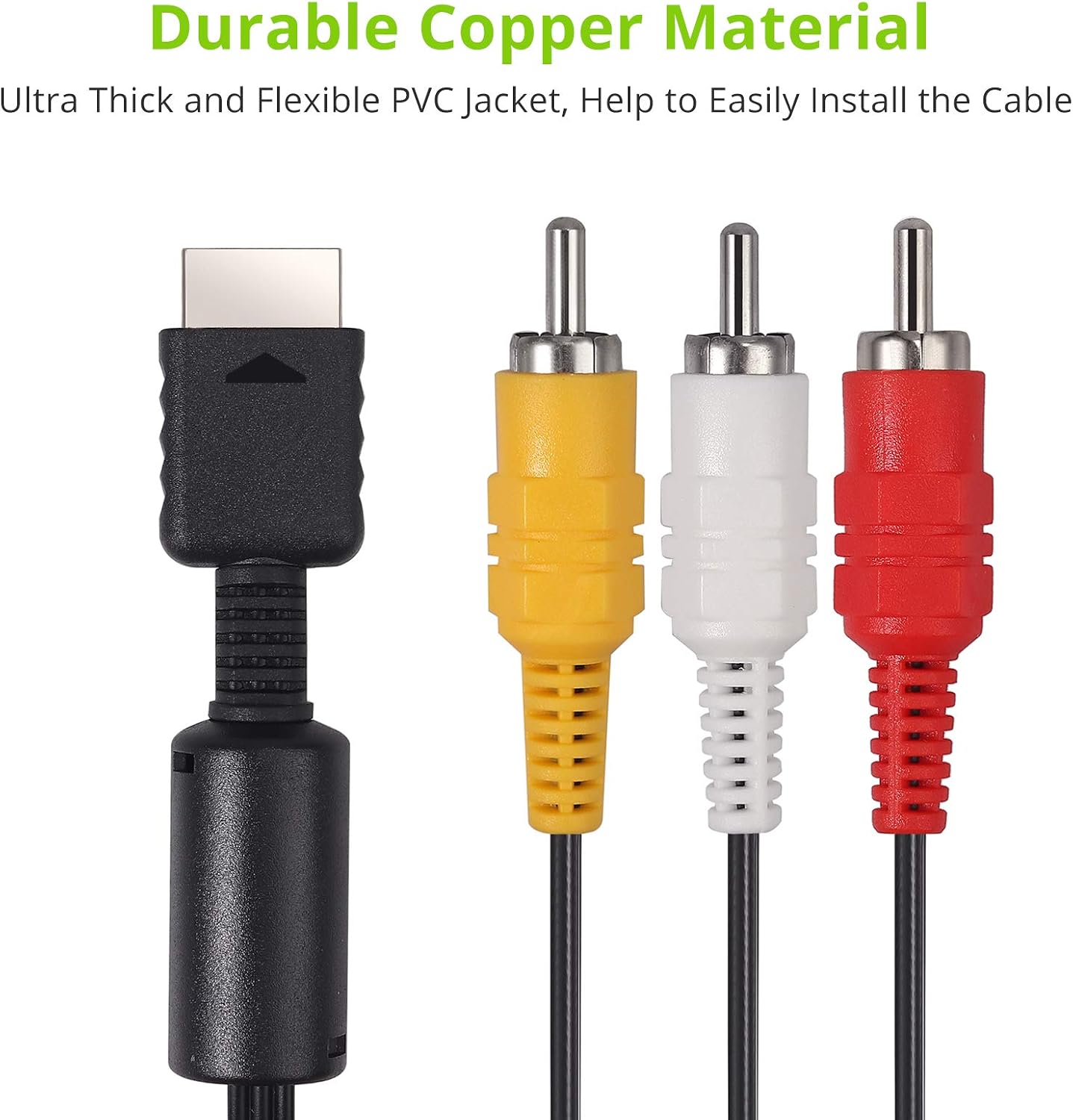 LiNKFOR PS2 PS1 PS3 to AV Cable 6ft AV Cable Compatible for Playstation 1 2 3 Replace AV Cable