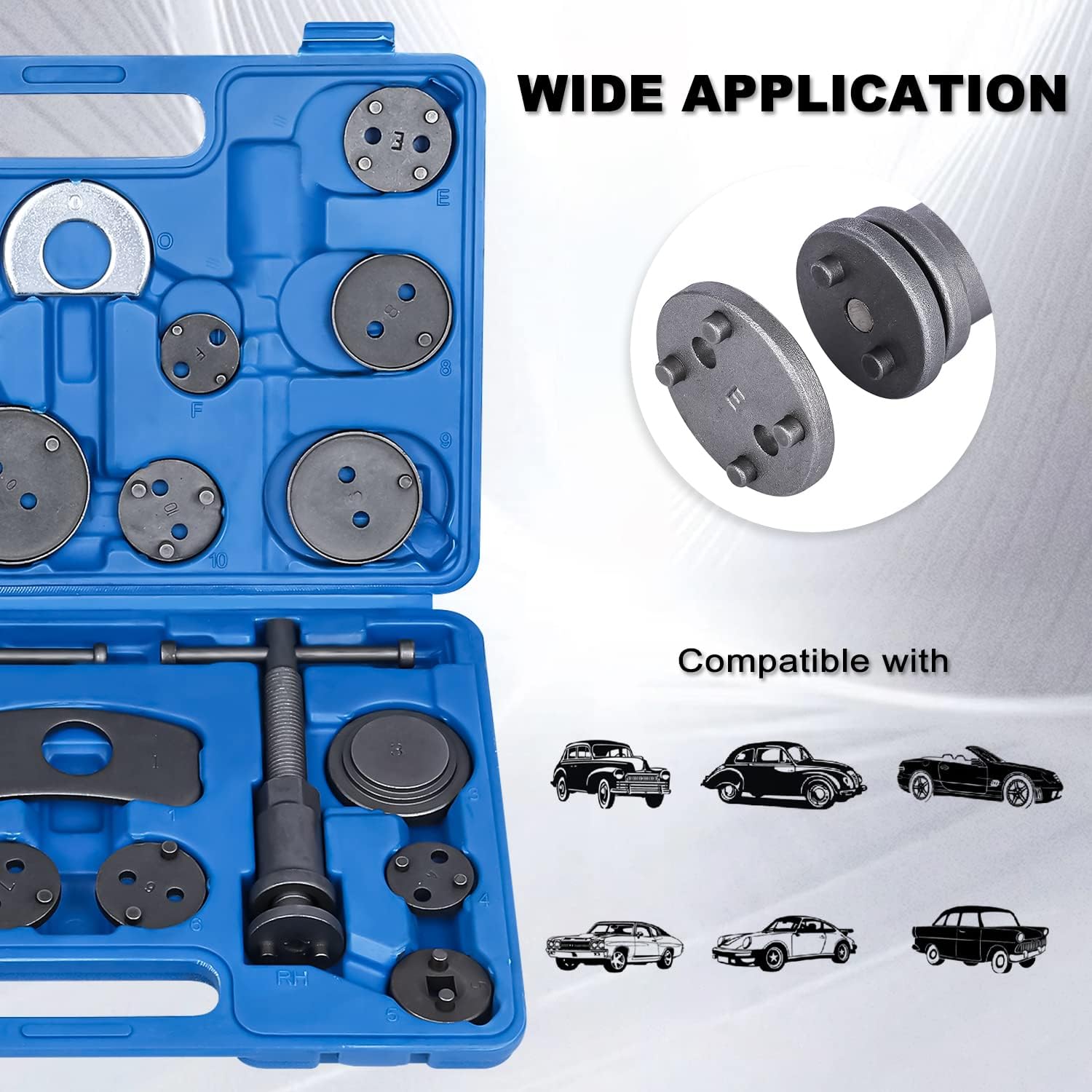 24pcs Disc Brake Caliper Wind Back Tool Kit Professional Front and Rear Brake Piston Compression Tool