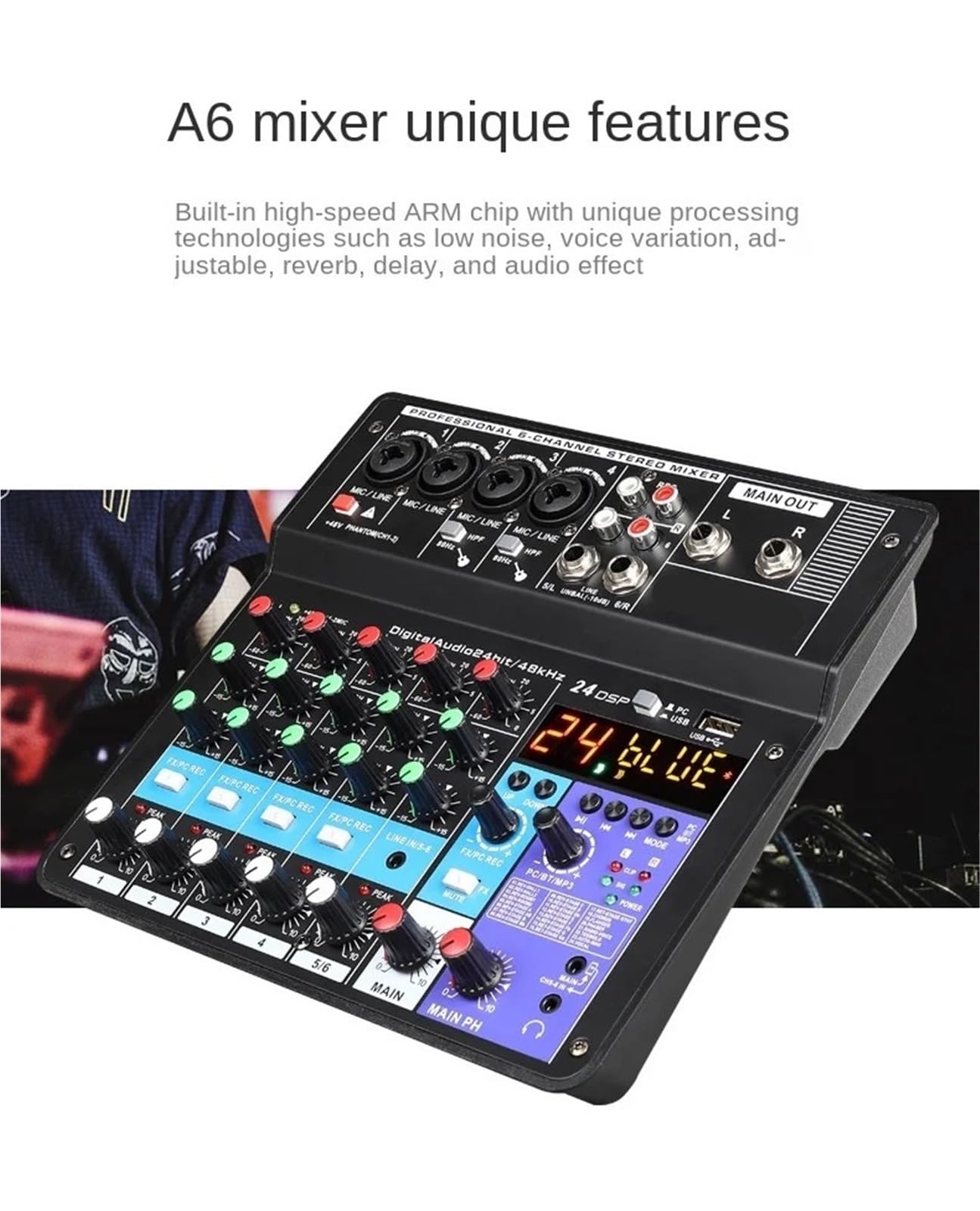 DJ-Controller, Dj Controller Mixer Sound 6 - Weg Pro Ausrüstung Mischpult Professionelle Tragbare Video Unterhaltung Elektronik