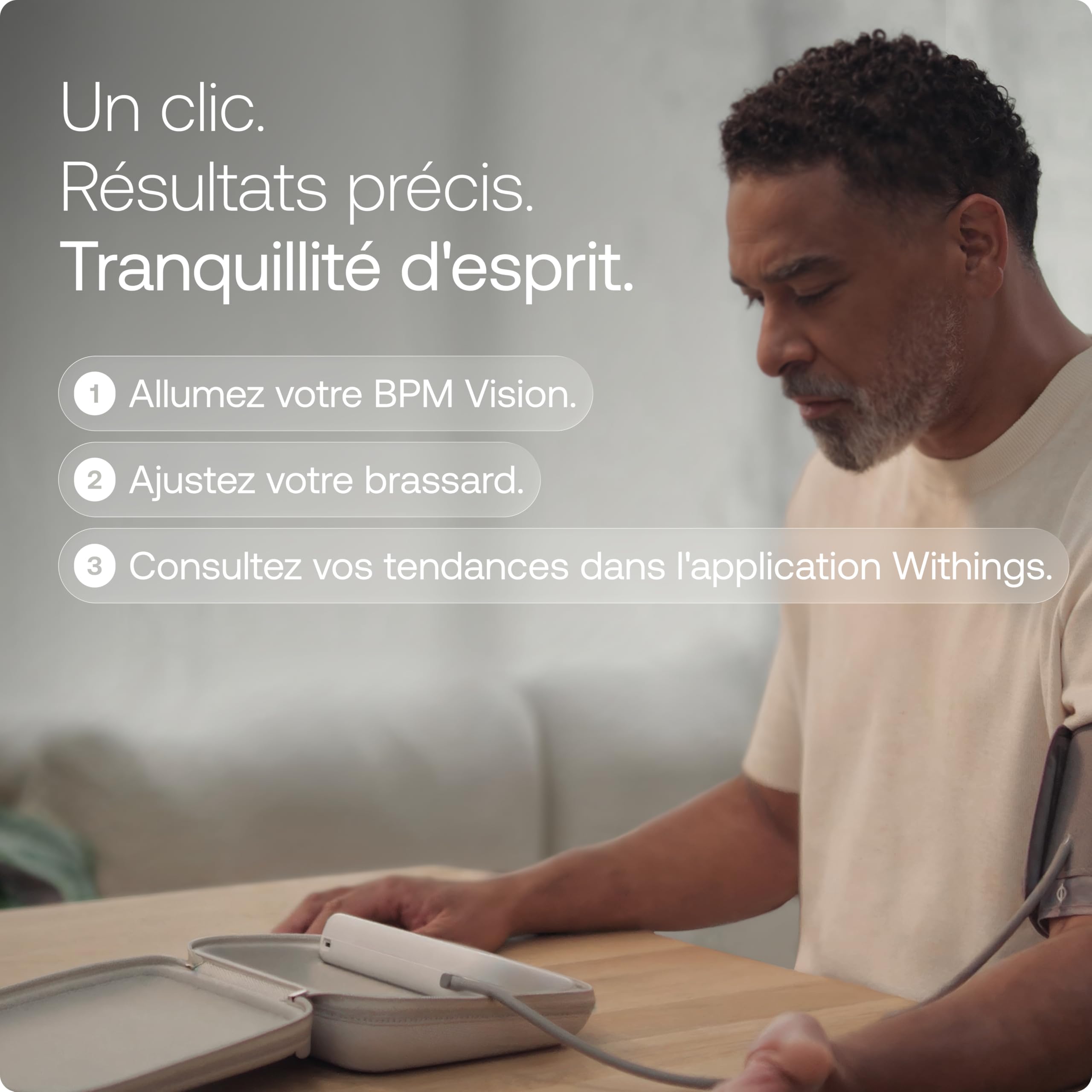 Withings BPM Vision, Tensiomètre avec ECG, 2-en-1 | 2-en-1 : tension & ECG 30 s (FA), tensiomètre connecté, Wifi & Bluetooth, iOS & Google Health