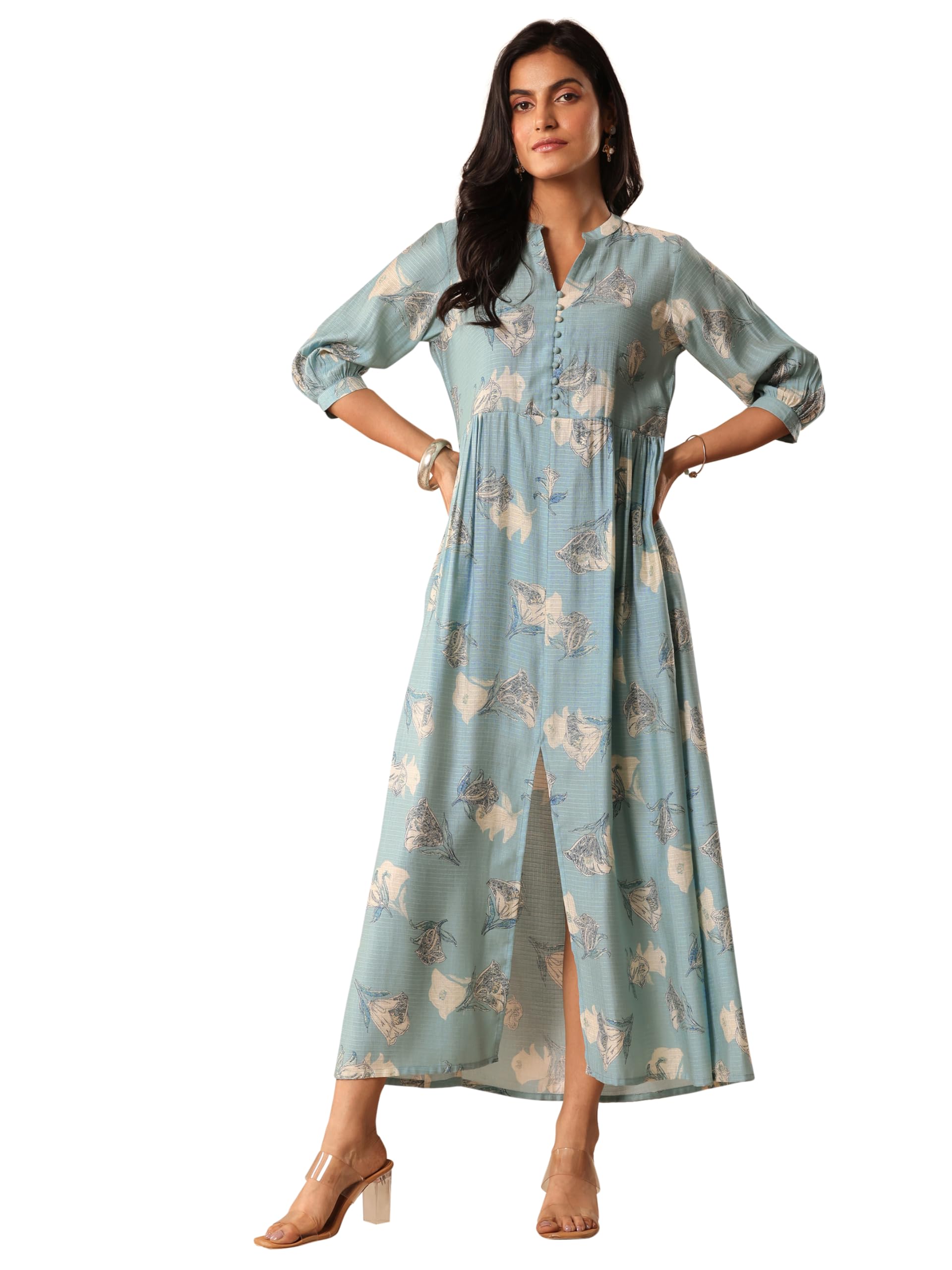 Gerua By Libas Printed Silk Fit and Flare Dress-picture-15